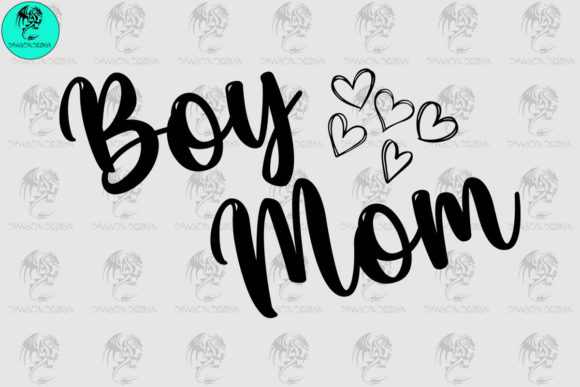 Boy Mom Hearts: Graphics for Crafts and Branding