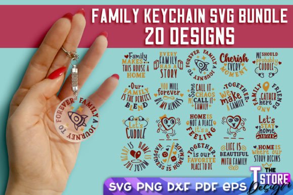 Family Keychain SVG Bundle: Graphics for Crafts