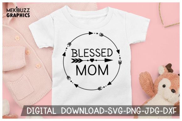 Floral Blessed Mom SVG for Crafts & Graphics