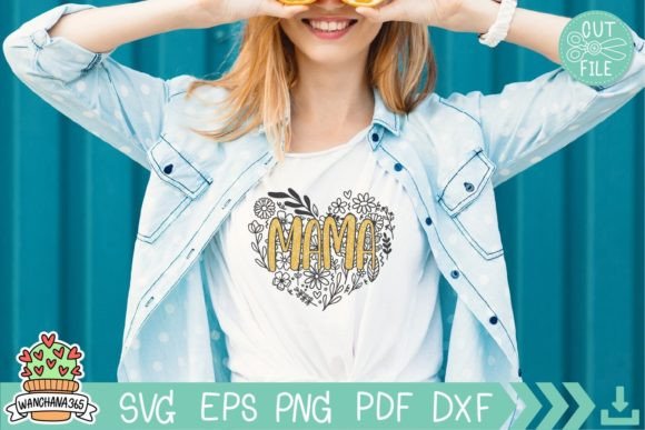 Flower Heart SVG: Graphics for Crafts & Moms