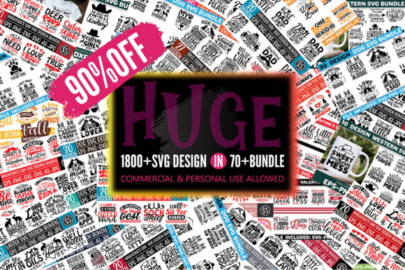 Huge SVG Bundle: Essential Graphics for Crafts & Brands