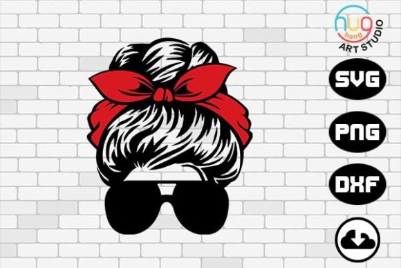 Momlife Messy Bun Graphics for Crafts Projects