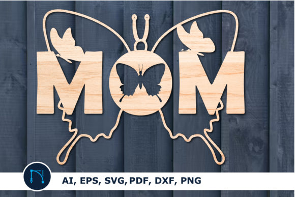Mothers Day SVG, Mom Sign with Butterfly