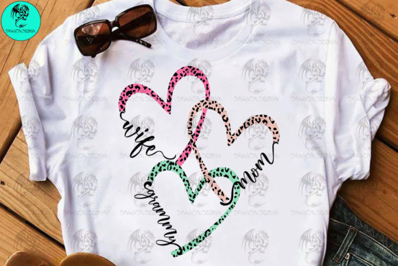 Wife, Mom, Grammy Hearts: Graphics for Crafts