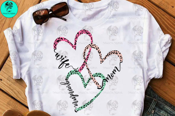 Wife, Mom, Grandma Hearts: Graphics for Crafts & Brands